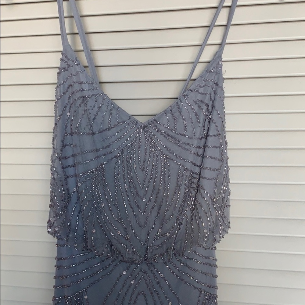 Adrianna Papell bridesmaid dress silver/gray/blue